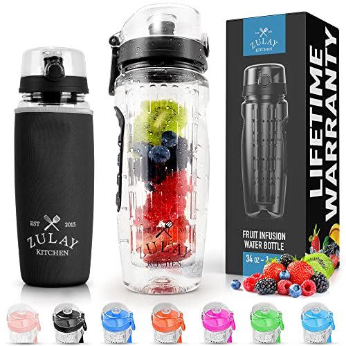 2) Fruit Infuser Water Bottle With Sleeve