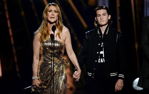 Celine Dion was joined by her son onstage at the Billboard Awards.
