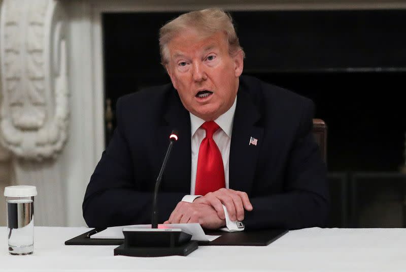 U.S. President Trump hosts roundtable discussion on the reopening of U.S. economy at the White House in Washington