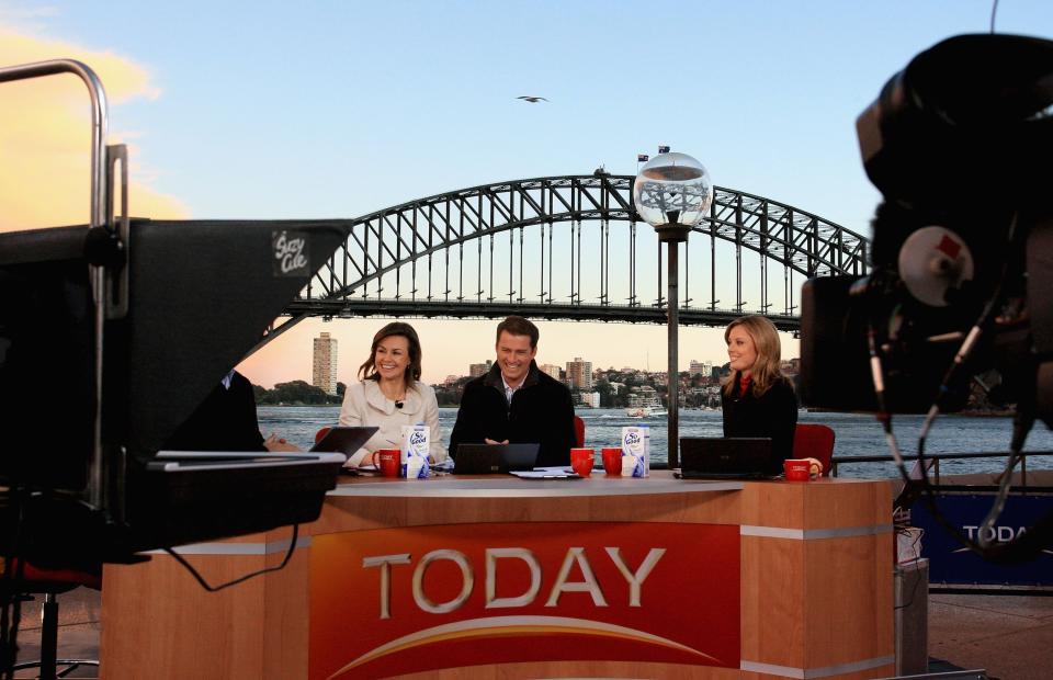 Presenters Lisa Wilkinson, Karl Stefanovic and Allison Langdon on the Today show in 2007