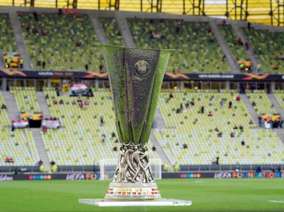 The Europa League trophy before its presentation at the end of the 2020/21 campaign (Getty Images)