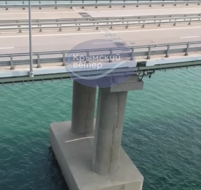 Crimean Bridge Is Falling Down Cracks Appear On Its Pillars Photos