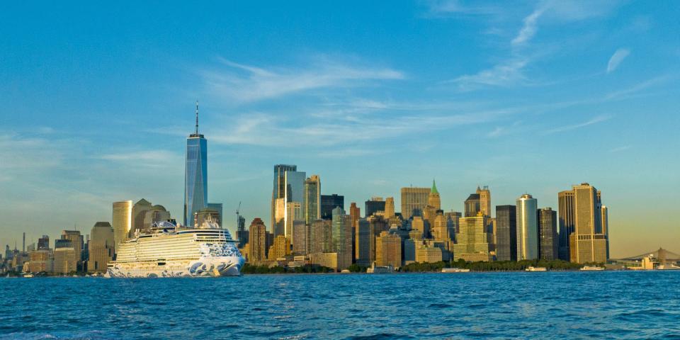 Norwegian Cruise Line's Norwegian Prima sailing by New York City