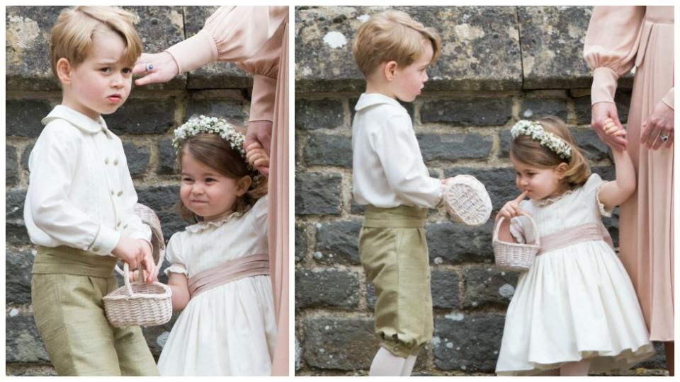 Prince George and Princess Charlotte dressed in their finest at Pippa Middleton’s Wedding. Source: Getty