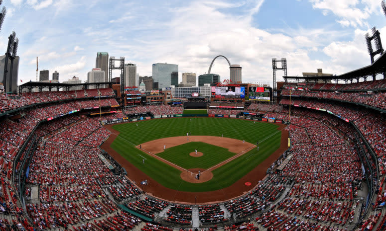 A general view of Busch Stadium during a Cardinals game.