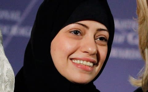 Samar Badawi, pictured during the State Department's 2012 International Women of Courage Award winners ceremony in Washington - Credit: REUTERS/Gary Cameron/File Photo