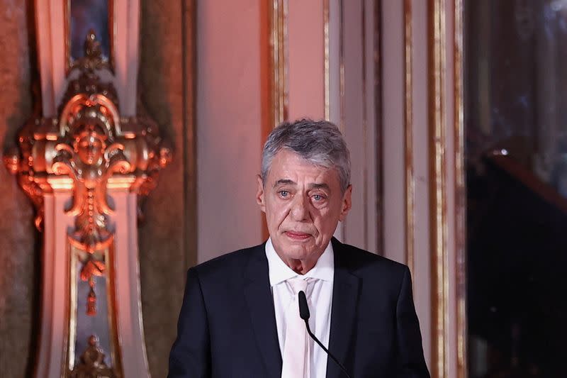 Brazil's President Lula presents Camoes Award to musician Chico Buarque, in Lisbon