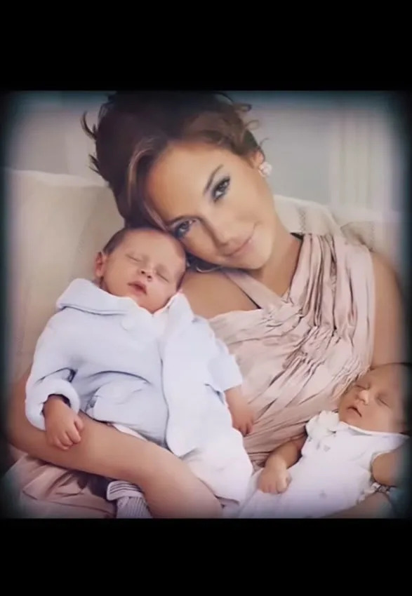 Jennifer Lopez con sus hijos mellizos Max y Emme
