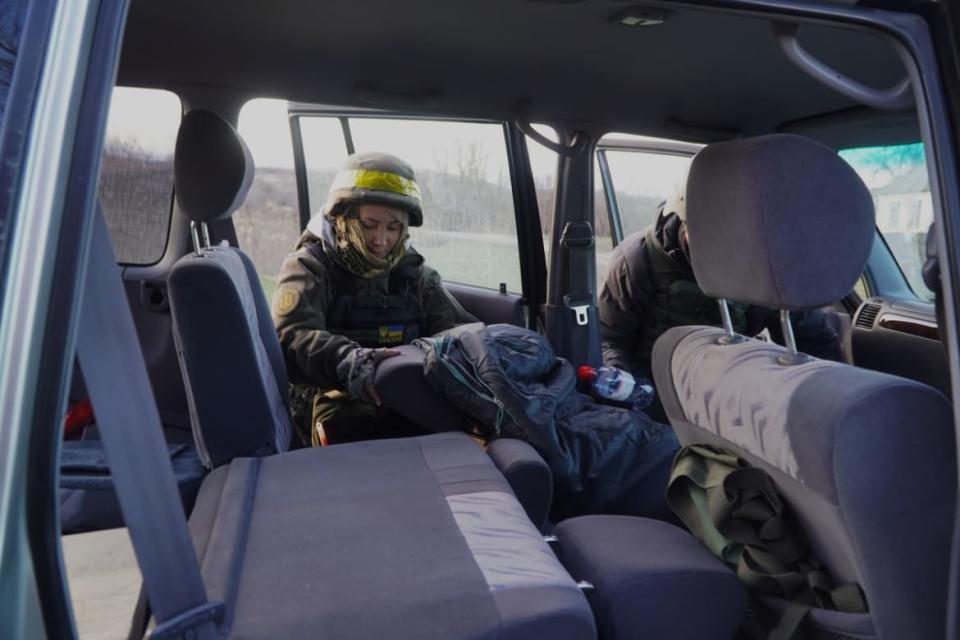 <div class="inline-image__caption"><p>Zaitsova has been doing this job for months. She always drives with the window down to listen to early signs of danger.</p></div> <div class="inline-image__credit">Stefan Weichert</div>
