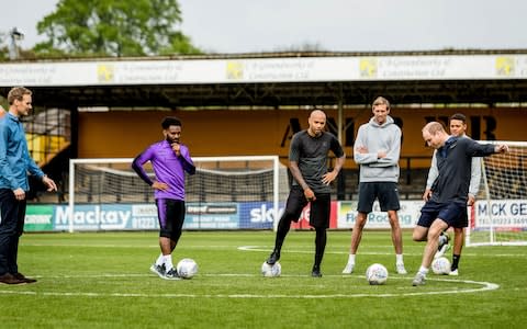 Prince William joined the footballers for a kickabout - Credit: PA/BBC