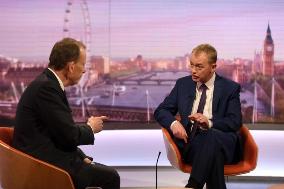 Lib Dems: Mr Farron said he admired some of former Labour leader Tony Blair's politics (EPA)