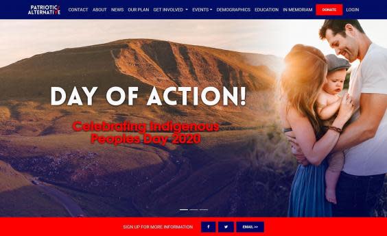 Patriotic Alternative’s website calls for non-whites to ‘return to their ancestral homelands’