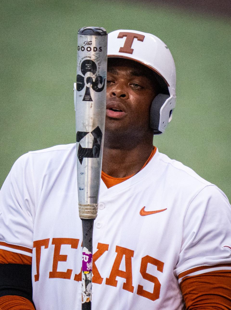 Texas outfielder Porter Brown prepares to bat during the third inning of Friday night's 5-0 loss to TCU at UFCU Disch-Falk Field. Game 2 is scheduled for Saturday and Game 3 for Sunday.