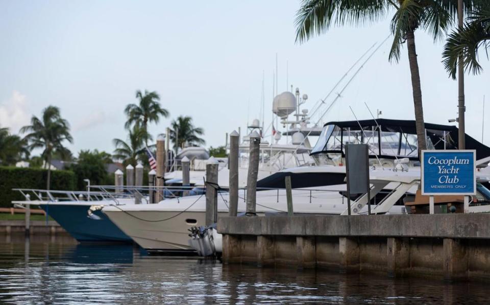 A view of the Cocoplum Yacht Club on Monday, Aug. 14, 2023, in Coral Gables, Florida. Developer Rishi Kapoor stored his yacht at the club. MATIAS J. OCNER/mocner@miamiherald.com