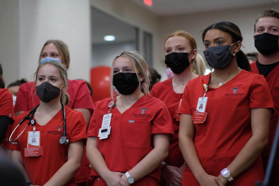 Members of the inaugural Bachelor of Science Nursing program at Texas Tech  University Health Sciences Center in Amarillo at Wednesday's formal welcome event for its class of 20.