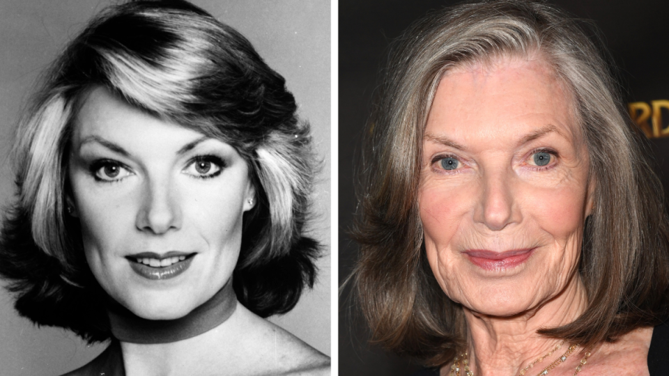 Susan Sullivan Left: 1985; Right: 2022 Falcon Crest cast