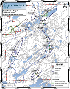 Figure 2: 2024 Target areas at the East Preston Uranium Project.  Primary target area of dravite and kaolinite clay alteration highlighted in red.