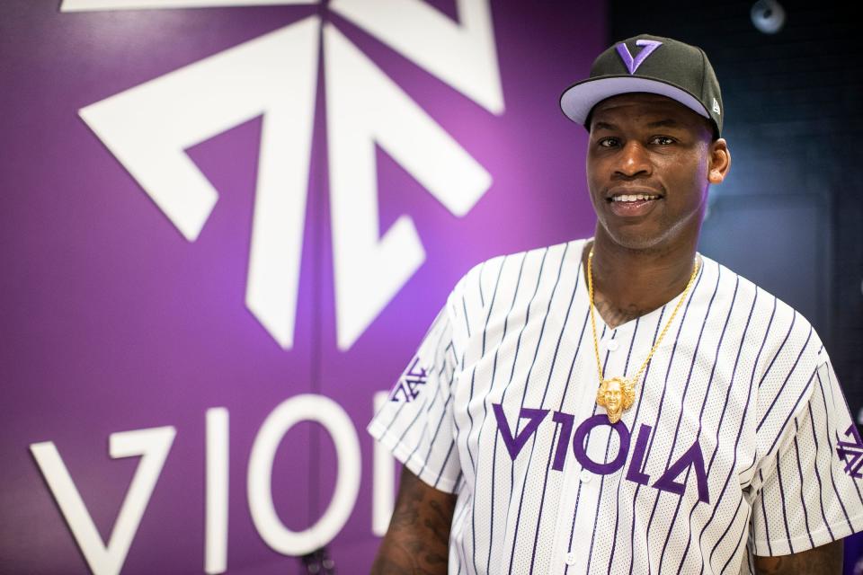 Al Harrington, founder of Viola and a former NBA player, at the company's medical marijuana dispensary in Detroit on  May 12, 2022.