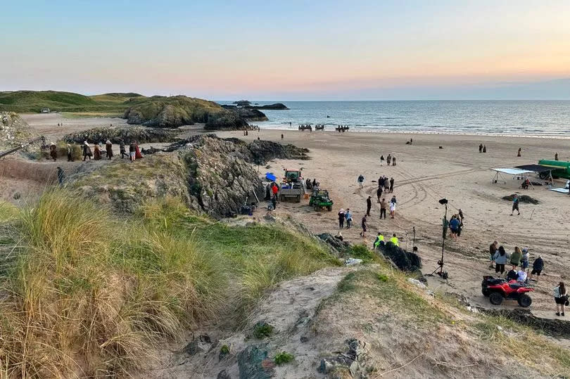 Filming scenes for the second series of House of the Dragon at Llanddwyn beach, Newborough, Anglesey. The Welsh Conservatives believe film locations offer a low-cost way of improving the country's tourism profile