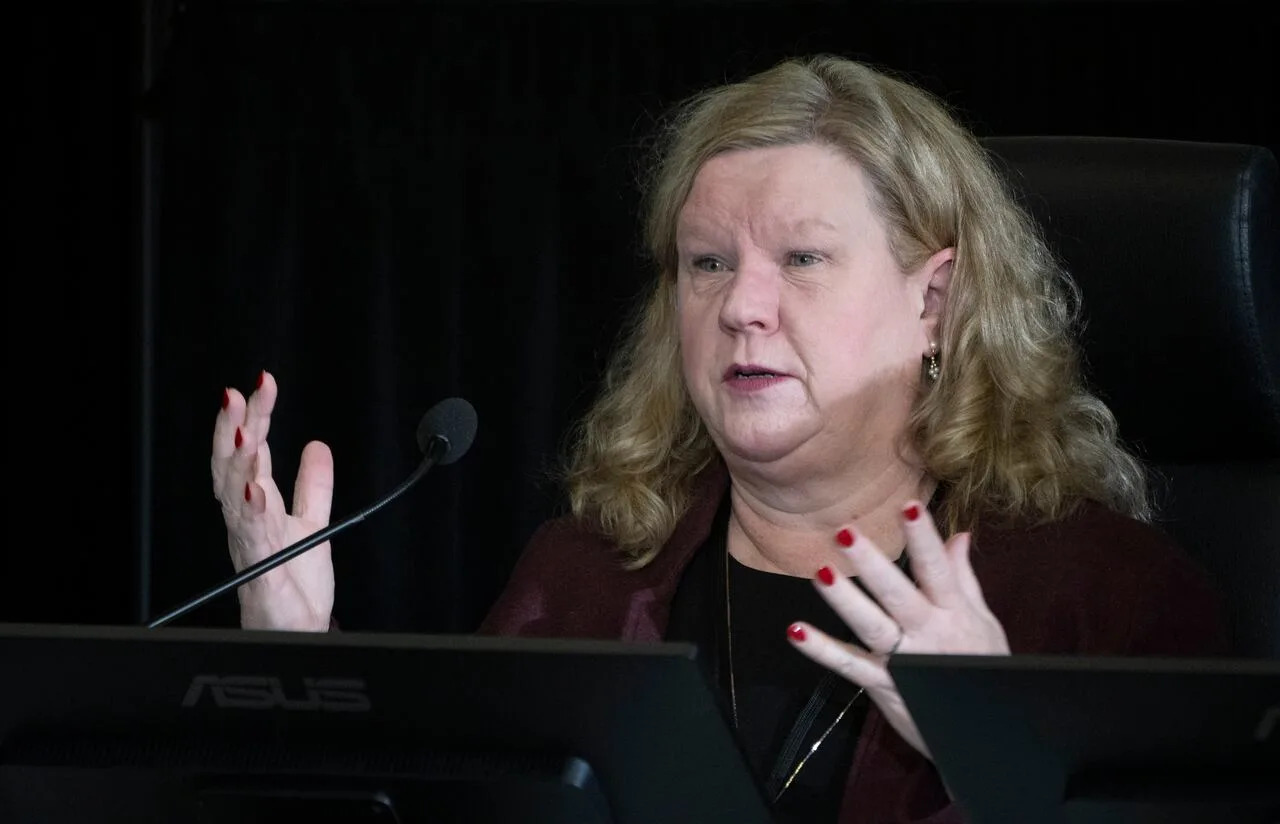 Janice Charette, who served as Clerk of the Privy Council from March 2021 until June of 2023, testifies before the Public Order Emergency Commission in Ottawa in November, 2023. (The Canadian Press/Adrian Wyld - image credit)