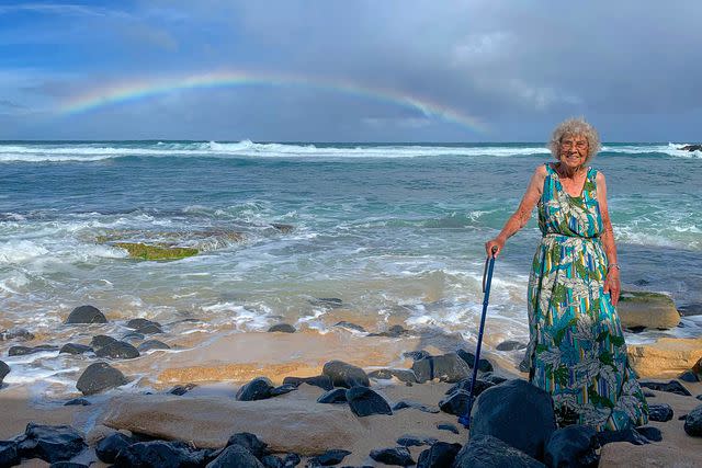 <p>Brad Ryan/Courtesy of Grandma Joy's Road Trip @grandmajoysroadtrip</p> Grandma Joy on the road to Hana en route to Haleakala National Park in Maui, Hawaii