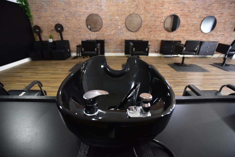 One of the many hair washer stations inside the Infinite Beauty & Wellness located on 914 Military St. adjacent to Magic Hat Tattoo and the Raven Cafe in downtown Port Huron on Friday, Nov. 11, 2022.