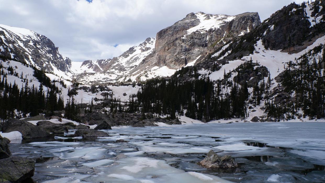 Lake Haiyaha gets its name from the Arapaho word meaning boulder," according to Rocky Mountain National Park.