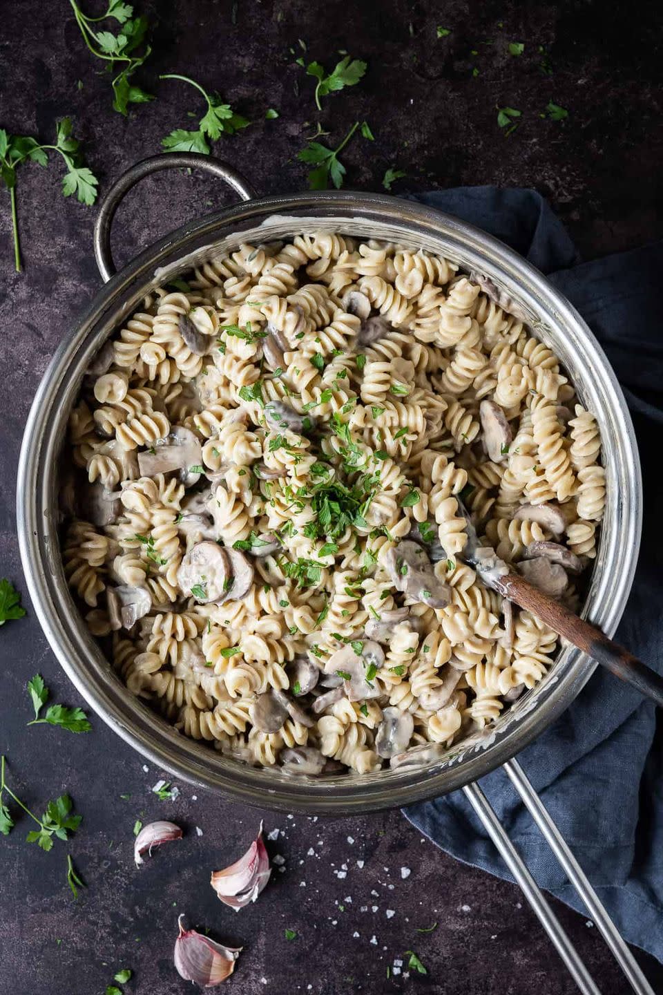 Creamy Vegan Mushroom Pasta with Truffle Oil