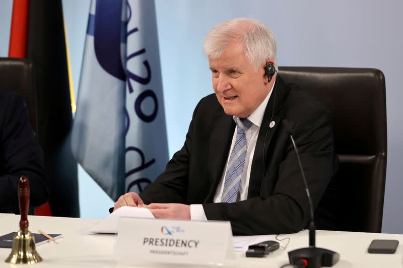 FILE PHOTO: Germany's Interior Minister Horst Seehofer hosts a meeting of European justice and home affairs ministers during Germany's EU council presidency, in Berlin