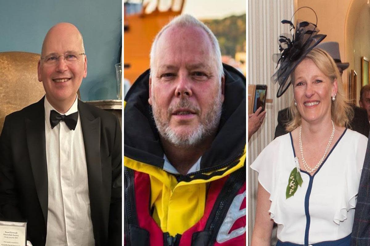 Ian Jones (left), Dave Nicoll and Sarah Corbridge are among people from Cornwall in the 2024 King's Birthday Honours List <i>(Image: GES/Simon Culliford RNLI/Colin Higgs)</i>