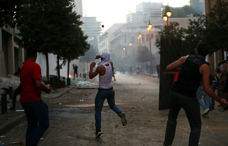 Protest following Tuesday's blast, in Beirut