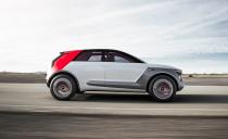 <p>At 171 inches long, the HabaNiro is almost identical in length to <a href="https://www.caranddriver.com/kia/niro" rel="nofollow noopener" target="_blank" data-ylk="slk:the regular production Niro;elm:context_link;itc:0;sec:content-canvas" class="link ">the regular production Niro</a>. But the HabaNiro is a couple of inches taller, much wider, and rides on a 5.2-inch-longer wheelbase, lending it a much more aggressive stance. The 20-inch wheels on fairly chunky tires and very short overhangs also help the car to "exude coiled muscularity and capability," according to Tom Kearns, the VP of Kia's U.S. design center.</p>