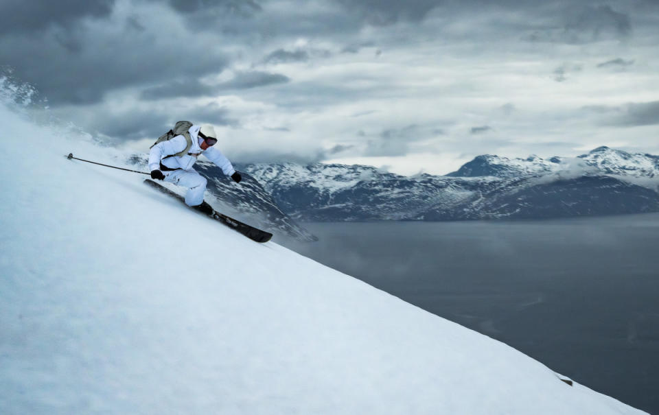 Nordic atmosphere, light cold rain that softens the snow. Skier: Seth Morrison<p>Aurelie Gonin</p>