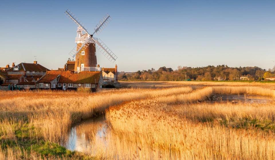 <p>This marvellous village is characterised by its 18th century windmill, which is like something out of a painting. Cley next the Sea is a paradise for nature lovers, with Cley Marshes, a nature reserve owned by the Norfolk Wildlife Trust - this is the place to spot birds. It's also terrific for walkers as Cley sits on the Norfolk Coast Path, so you can walk to Holme next the Sea.</p><p><a class="link " href="https://go.redirectingat.com?id=127X1599956&url=https%3A%2F%2Fwww.booking.com%2Fcity%2Fgb%2Fcley-next-the-sea.en-gb.html%3Faid%3D2070935%26label%3Dnorfolk-towns&sref=https%3A%2F%2Fwww.redonline.co.uk%2Ftravel%2Finspiration%2Fg36748653%2Fnorfolk-towns-villages%2F" rel="nofollow noopener" target="_blank" data-ylk="slk:BROWSE PLACES TO STAY NEAR CLEY;elm:context_link;itc:0;sec:content-canvas">BROWSE PLACES TO STAY NEAR CLEY</a></p>