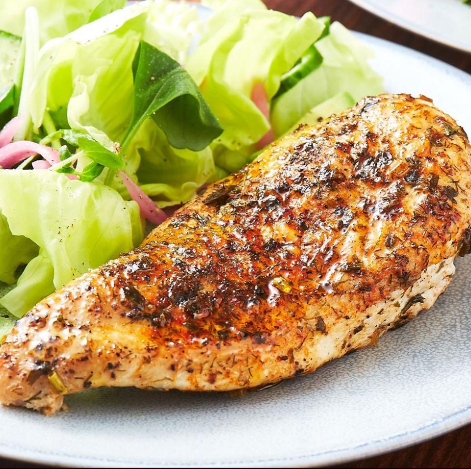 <p>Golden and speckled with herbs on the outside, juicy and tender on the inside: Is this not everything you want for dinner? If you're busy running around the house doing other things, this is the perfect recipe to make tonight. With just 10 minutes of hands-on time, these chicken breasts practically cook themselves. </p><p>Get the <a href="https://www.delish.com/uk/cooking/recipes/a30724547/instant-pot-chicken-breasts-recipe/" rel="nofollow noopener" target="_blank" data-ylk="slk:Instant Pot Chicken Breasts;elm:context_link;itc:0;sec:content-canvas" class="link ">Instant Pot Chicken Breasts</a> recipe.</p>