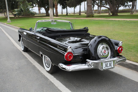 Marilyn Monroe's 1956 Ford Thunderbird convertible is seen in this Julien's Auctions image released from Los Angeles, California, U.S., September 25, 2018. Courtesy Julien's Auctions/Handout via REUTERS