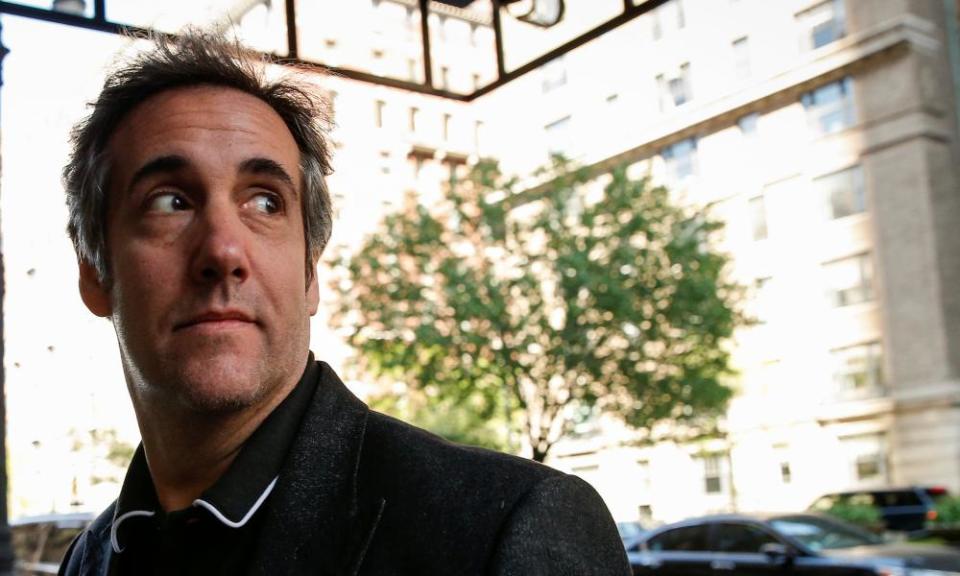 Donald Trump’s personal lawyer Michael Cohen arrives at his hotel in New York City this week.