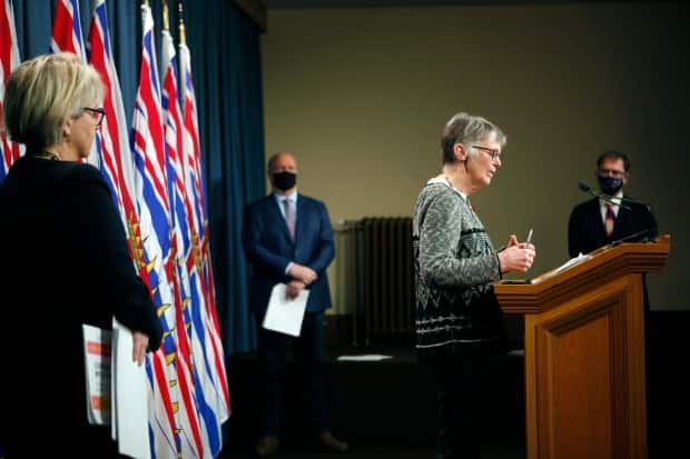 Dr. Penny Ballem, who is leading B.C.'s immunization program, said the 1,400 furloughed workers being hired will focus on non-clinical work, including managing the thousands of people who are expected to stream through mass immunization clinics. (Chad Hipolito/Canadian Press - image credit)