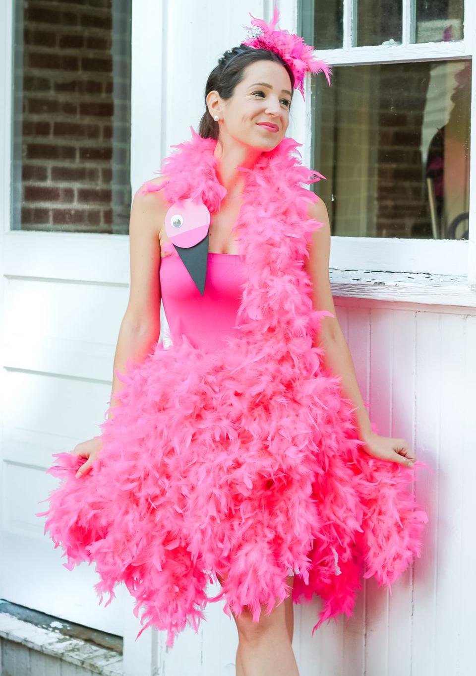 <p>One of the benefits about this tutorial is that it can be customized to fit kids and adults of all ages. Bird's the word, indeed!</p><p><strong>Get the tutorial at <a href="https://thediaryofadebutante.com/diy-flamingo-costume-adults-kids/" rel="nofollow noopener" target="_blank" data-ylk="slk:The Diary of a Debutante;elm:context_link;itc:0;sec:content-canvas" class="link ">The Diary of a Debutante</a>.</strong></p><p><strong><a class="link " href="https://www.amazon.com/Cynthias-Feathers-Chandelle-Feather-Patterns/dp/B01DE5J66Q?tag=syn-yahoo-20&ascsubtag=%5Bartid%7C10050.g.22118522%5Bsrc%7Cyahoo-us" rel="nofollow noopener" target="_blank" data-ylk="slk:SHOP BOAS;elm:context_link;itc:0;sec:content-canvas">SHOP BOAS</a><br></strong></p>
