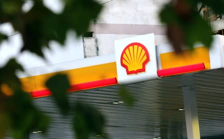 A Shell logo is seen at a gas station in Buenos Aires