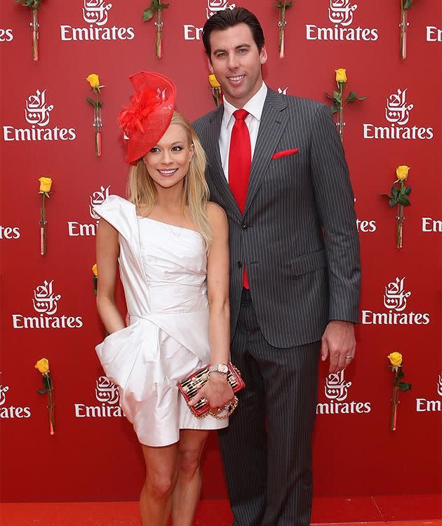 Grant Hackett and ex wife Candice Alley in 2010. Photo: Getty