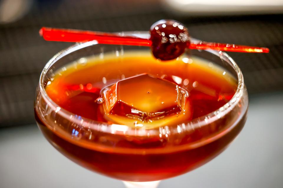 A "The Dark Side" Manhattan is pictured at a local fine-dining restaurant. Advocates worry recent enforcement actions by the ABLE Commission could jeopardize bar and wine programs.