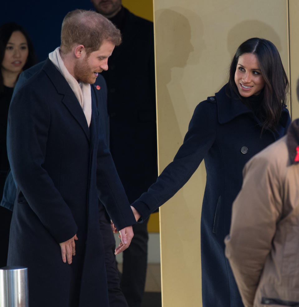 Some body language experts have suggested that&nbsp;Markle comes across as <a href="http://www.newsweek.com/meghan-markle-dominant-partner-prince-harry-relationship-body-language-724512" target="_blank">the more dominant partner</a> in the relationship. That certainly comes through in this photo, as she grabs Harry's hand and leads him on. Wood was most taken by the affection displayed in this pic, though.<br /><br />"Meghan's looking back at him and reaching out to hold his hand again [like she did at the <a href="https://www.huffingtonpost.com/entry/prince-harry-meghan-markle-engaged_us_5992ff4de4b08a2472776092">engagement announcement</a>]," she said. "Notice how her head comes down slightly and she tilts her head to look at him. That's such a beautiful little moment of intimacy. I find the adoration&nbsp;they show so&nbsp;charming."