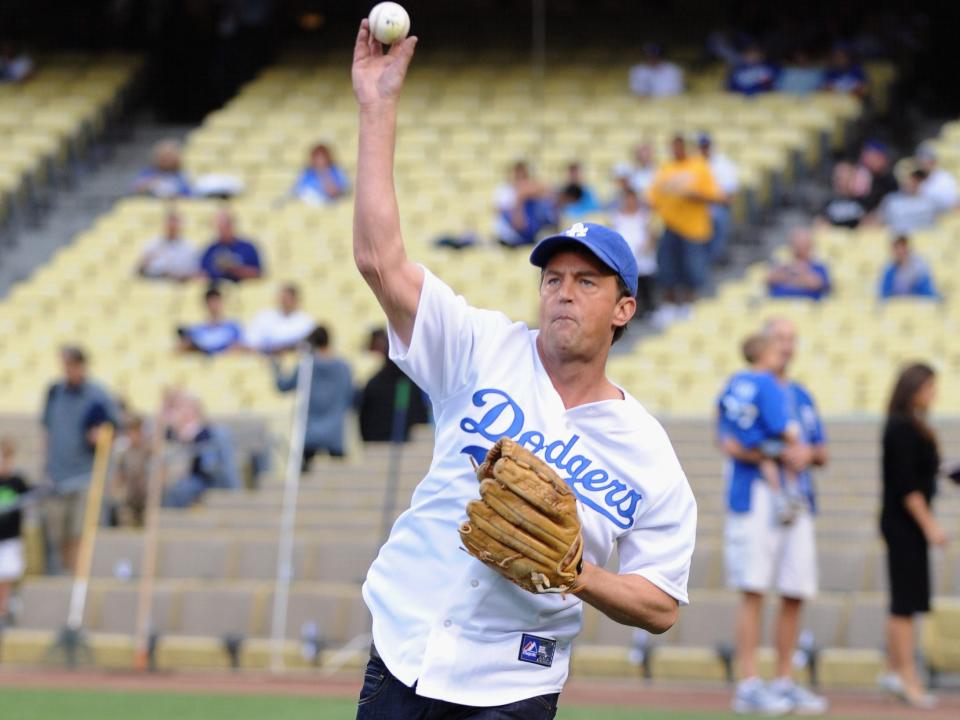 Matthew Perry at Dodger Stadium in 2012.