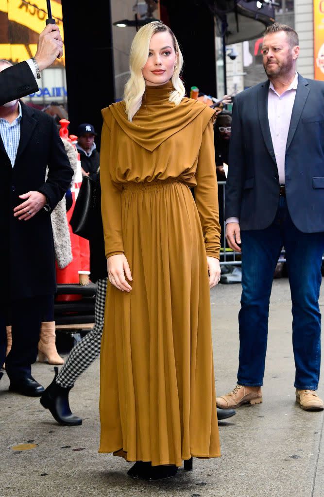 <p>On February 4 the Once Upon A Tim In Hollywood actor kicked off her day in New York in a Proenza Schouler dress for her appearance on Good Morning America.</p>