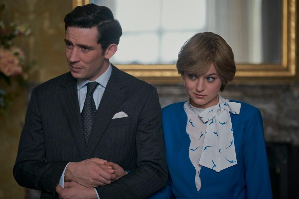 Prince Charles (Josh O'Connor) and Princess Diana (Emma Corrin) in "The Crown" season four.