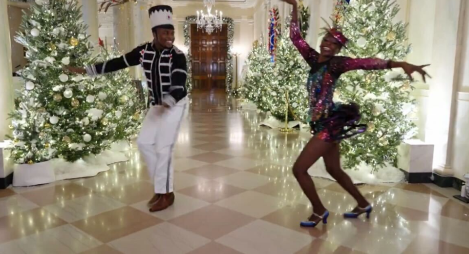 Dr Biden said she wanted ot spread Christmas ‘magic, wonder, and joy’ (White House)