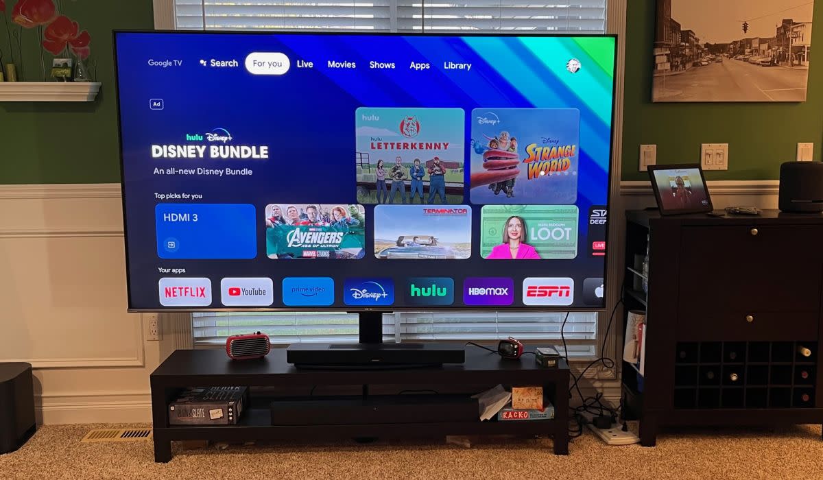 The 85-inch Hisense U7H, shown here with the Google TV operating system.