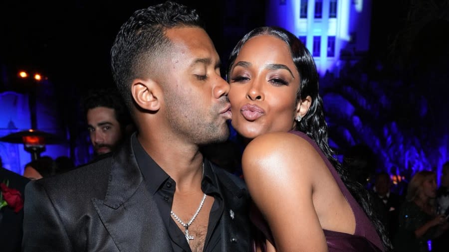 Russell Wilson treated his wife, Ciara, to a Waffle House birthday by renting out an entire restaurant for family and friends. Above, the couple pucker up in March 2022 while attending the Vanity Fair Oscar Party in Beverly Hills. (Photo: Kevin Mazur/VF22/WireImage for Vanity Fair)