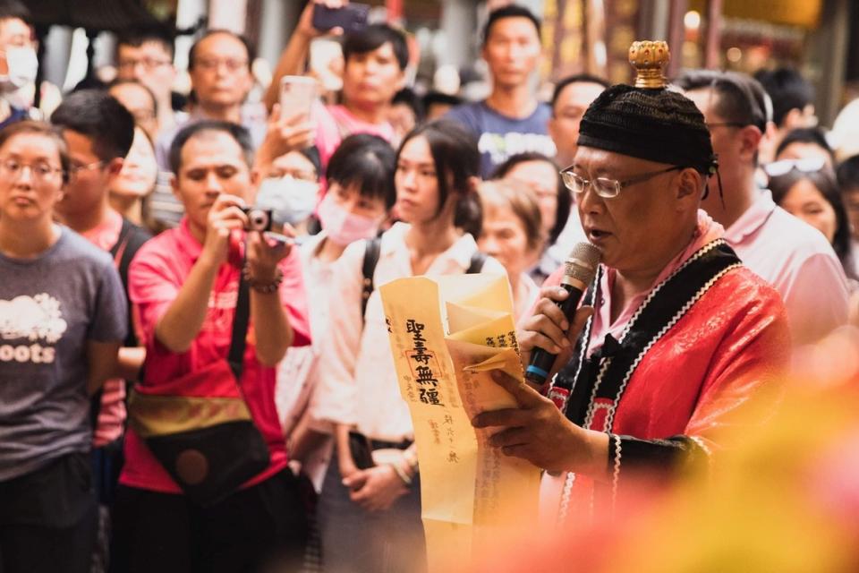 為恭祝城隍老爺聖誕，舉辦為期5日的「梁皇寶懺祝壽法會」。圖/台北霞海城隍廟提供。